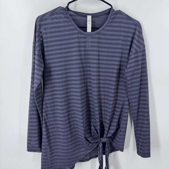 Lululemon Athletica Striped purple / Black Lightweight sheer top. - Picture 1 of 8